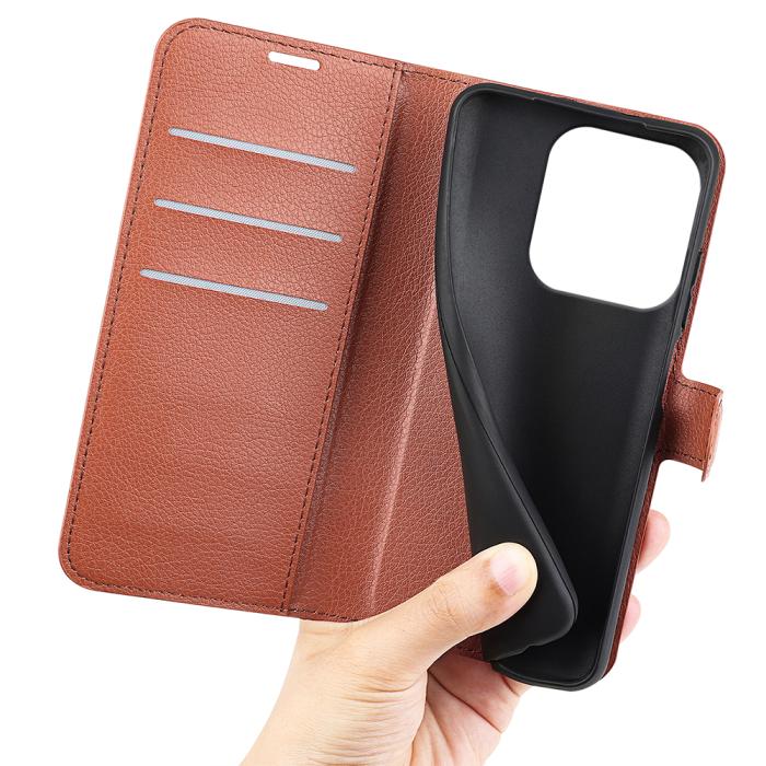 Bild 4, Honor 400 Smart Fodral Litchi Läder Brun