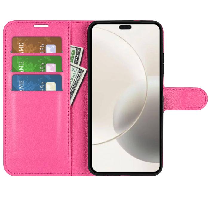 Bild 4, Honor 400 Smart Fodral Litchi Läder Rosa