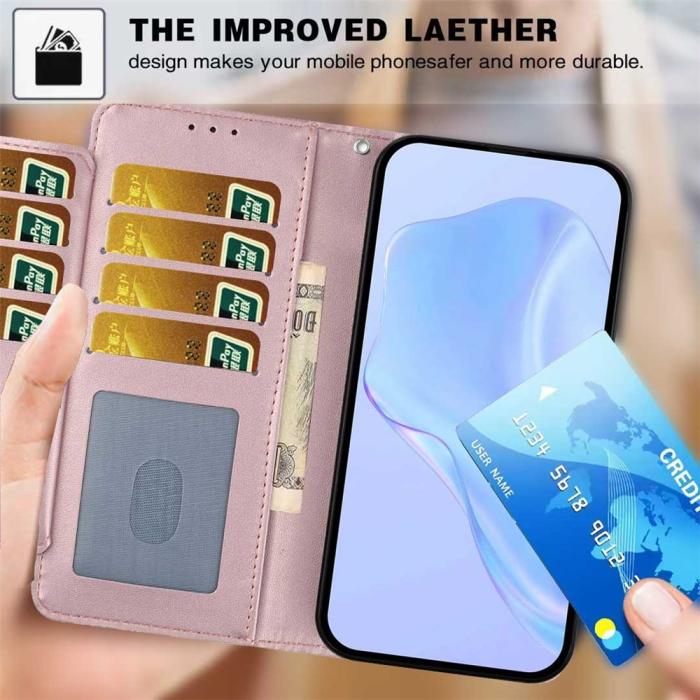 Bild 4, Honor 400 Lite Plånboksfodral Läder Roséguld