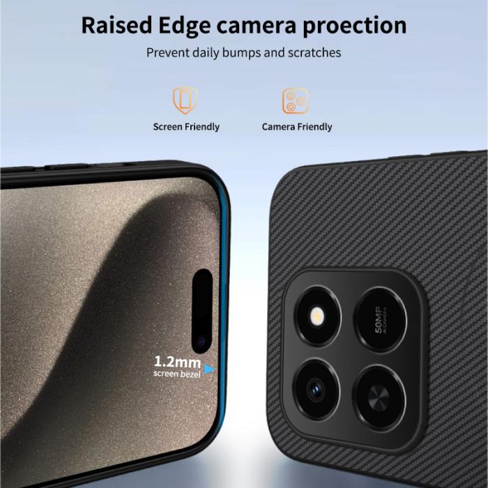 Bild 3, WANLONFENG Honor 400 Smart Skal MagSafe Kolfiber Textur Svart