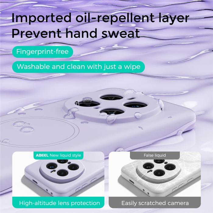 Bild 4, ABEEL Honor Magic7 Pro Skal MagSafe Liquid Silicone Beige