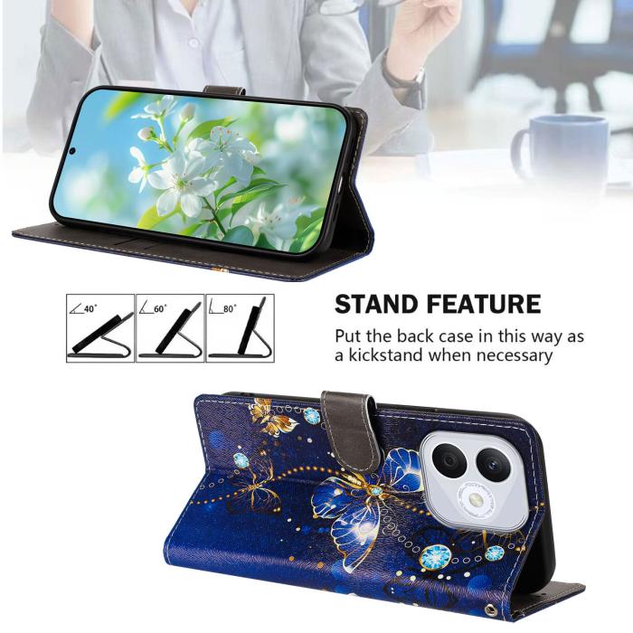 Bild 2, Honor 400 Lite Fodral Med Tryck Blå Fjäril