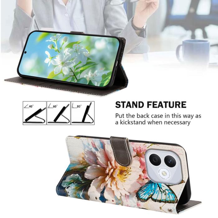 Bild 2, Honor 400 Lite Fodral Med Tryck Blommor / Fjäril