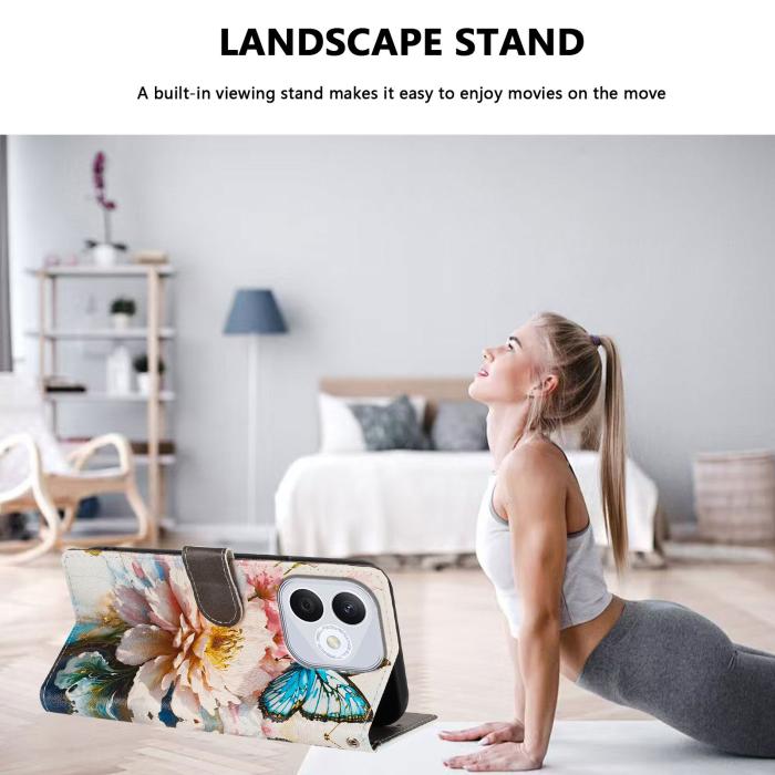 Bild 3, Honor 400 Lite Fodral Med Tryck Blommor / Fjäril