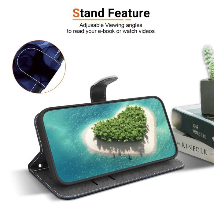 Bild 3, Honor 400 Smart Fodral Läder Ink Blue Flower