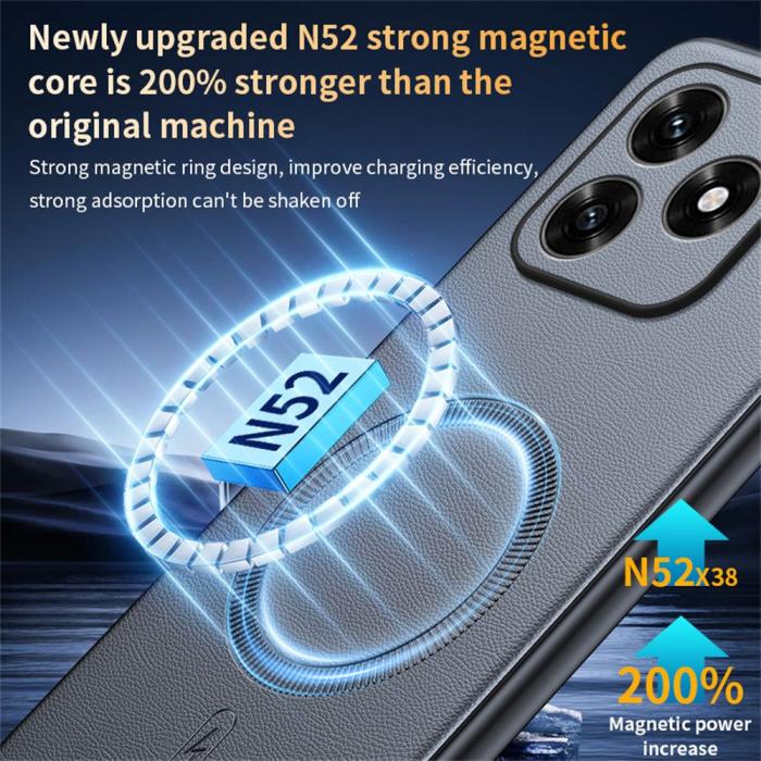 Bild 3, Honor X5c Plus Skal MagSafe Läder Svart