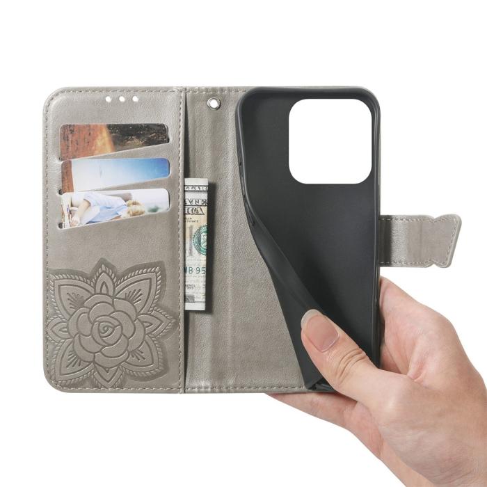 Bild 5, Honor 400 Smart Fodral Med Fjäril Tryck Grå