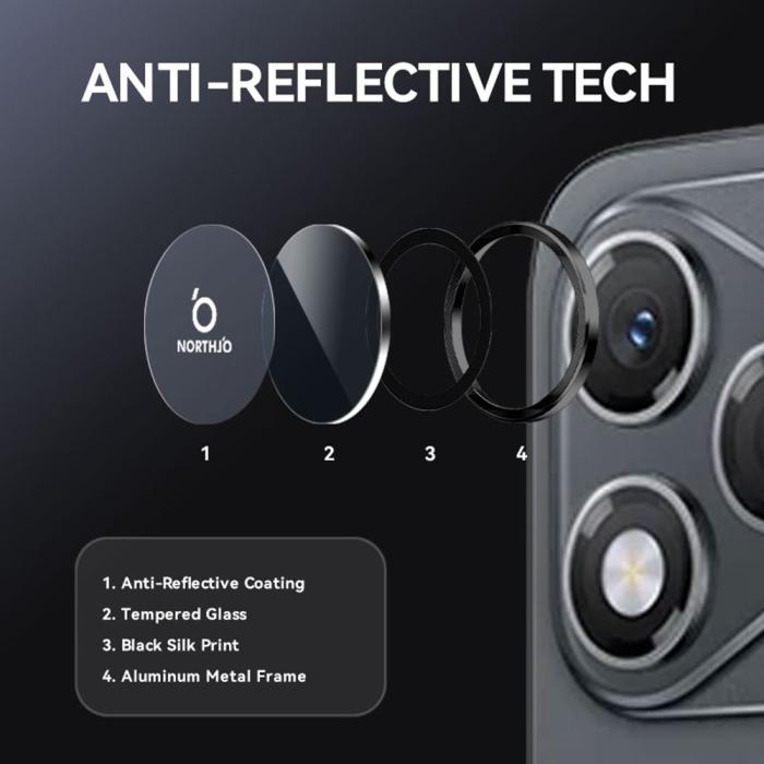 Bild 4, NORTHJO Honor 400 Lite Linsskydd Härdat Glas Svart