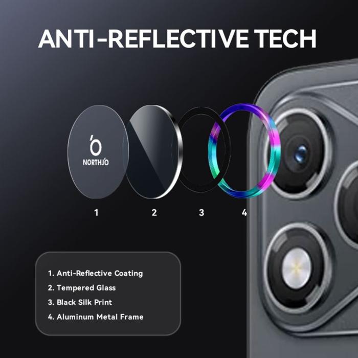 Bild 4, NORTHJO Honor 400 Lite Linsskydd Härdat Glas Colorful