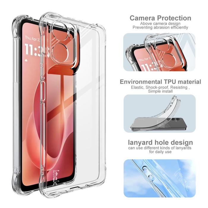 Bild 3, IMAK Moto G06/G06 Power Skal TPU AirBag Shockproof Transparent