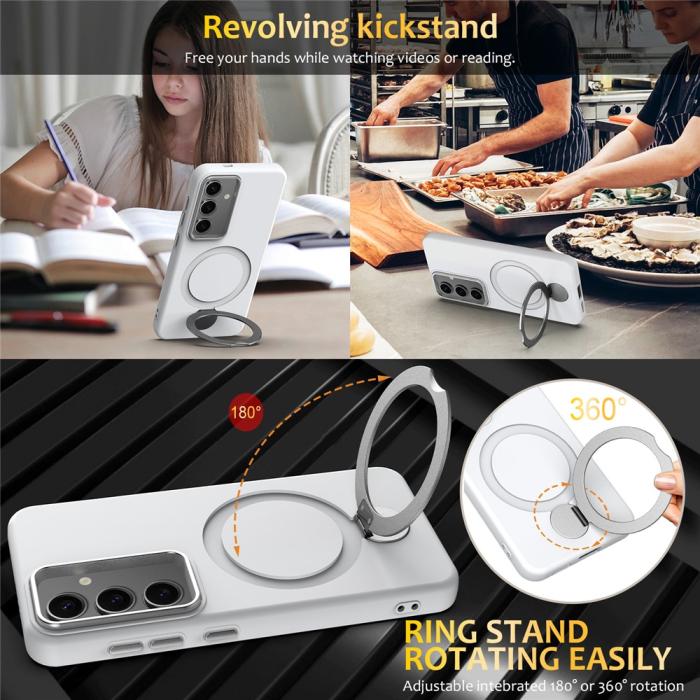 Bild 5, Samsung Galaxy S25 / S24 Skal MagSafe Kickstand Hybrid Vit