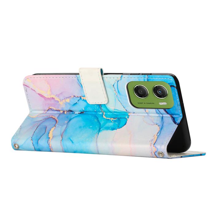 Bild 2, Motorola Moto G06 / G06 Power Fodral läder Marmor Rosa/Grön