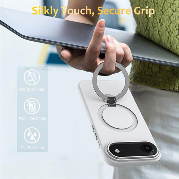 Bild 2, iPhone Air Skal MagSafe Kickstand Hybrid Vit