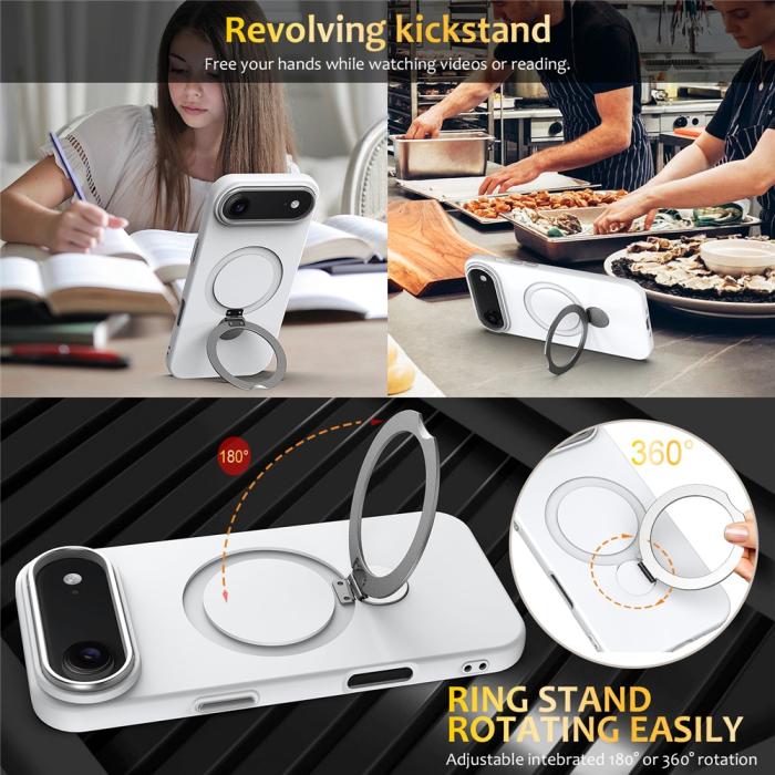 Bild 5, iPhone Air Skal MagSafe Kickstand Hybrid Vit