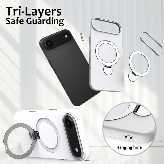 Bild 6, iPhone Air Skal MagSafe Kickstand Hybrid Vit