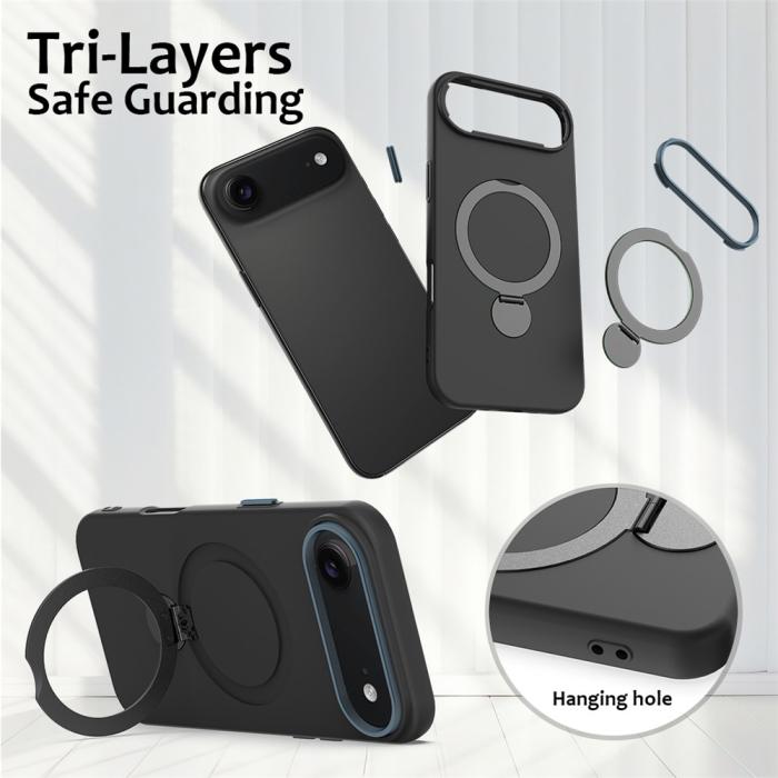 Bild 6, iPhone Air Skal MagSafe Kickstand Hybrid Svart