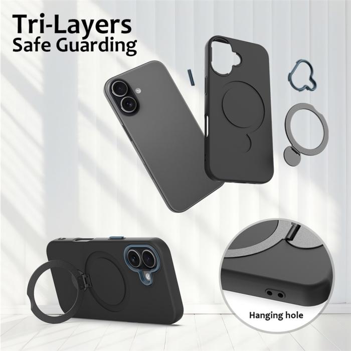 Bild 6, iPhone 16 Skal MagSafe Kickstand Hybrid Svart