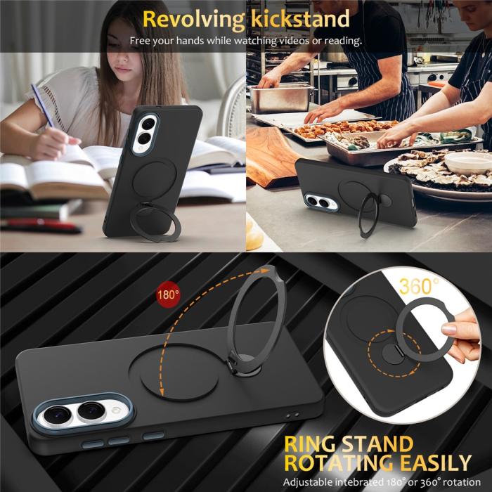 Bild 5, Samsung Galaxy S25 Edge Skal MagSafe Kickstand Hybrid Svart