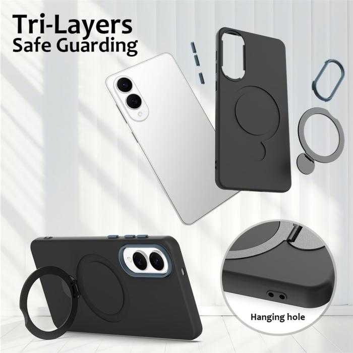 Bild 6, Samsung Galaxy S25 Edge Skal MagSafe Kickstand Hybrid Svart