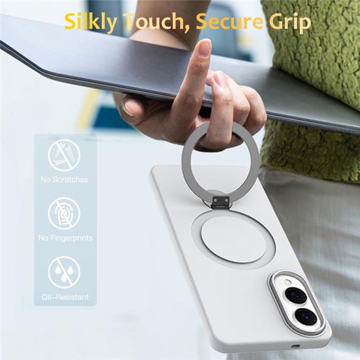 Bild 2, Samsung Galaxy S25 Edge Skal MagSafe Kickstand Hybrid Vit