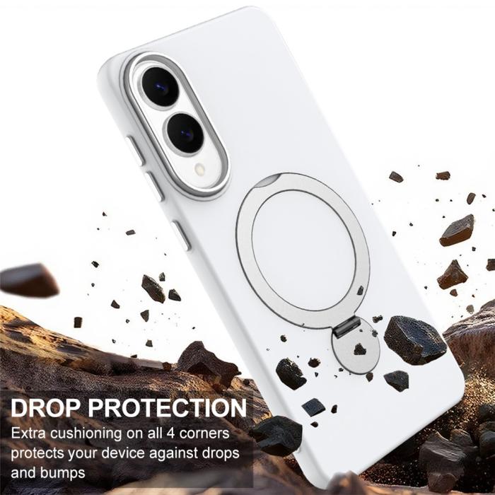 Bild 4, Samsung Galaxy S25 Edge Skal MagSafe Kickstand Hybrid Vit