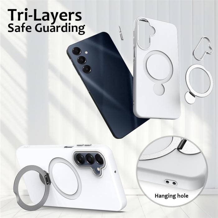 Bild 6, Samsung Galaxy A16 Skal MagSafe Kickstand Hybrid Vit