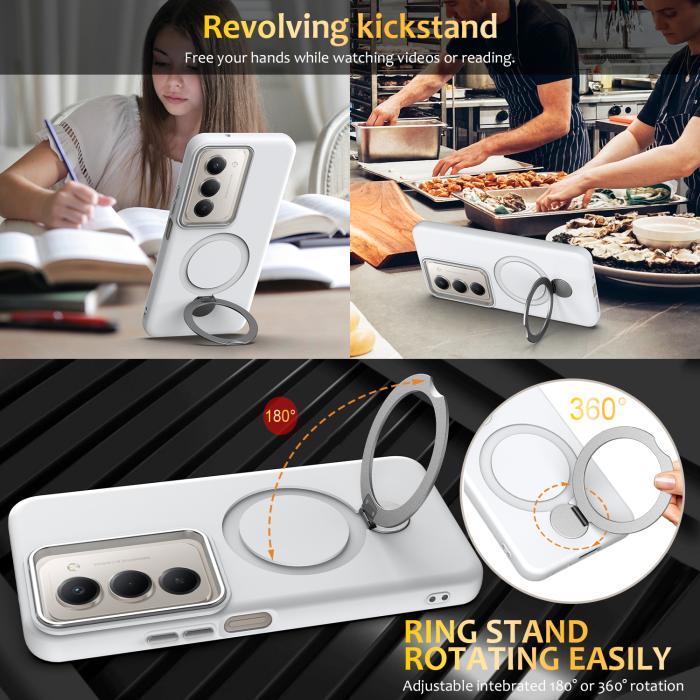 Bild 5, Samsung Galaxy A36 5G Skal MagSafe Kickstand Hybrid Vit