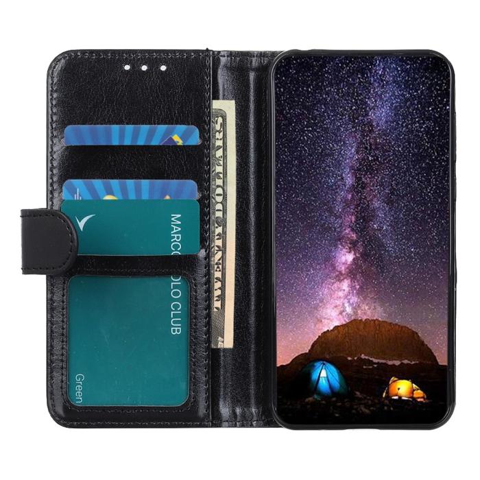 Bild 2, OnePlus 15R Fodral Crazy Horse Läder Svart