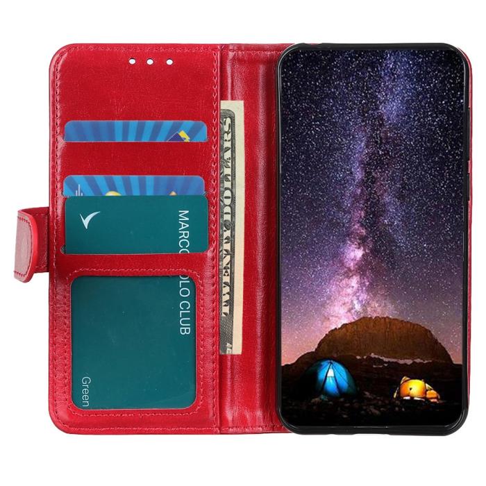 Bild 2, OnePlus 15R Fodral Crazy Horse Läder Röd