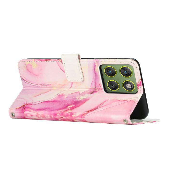 Bild 2, Motorola Edge 70 Fodral Läder Marmor Roséguld