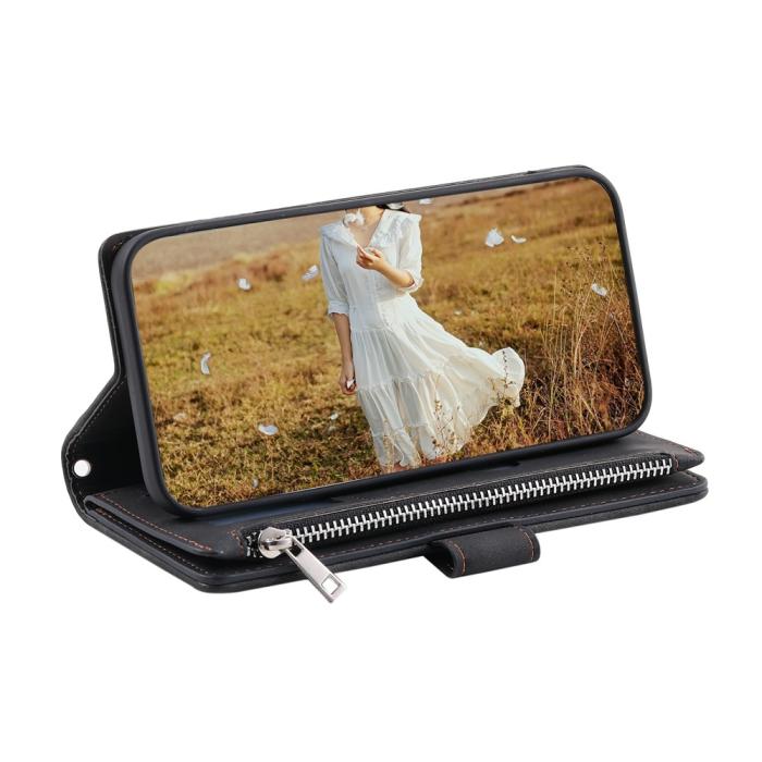 Bild 5, OnePlus 15R Fodral Multifunktionellt Rhombus Läder Svart