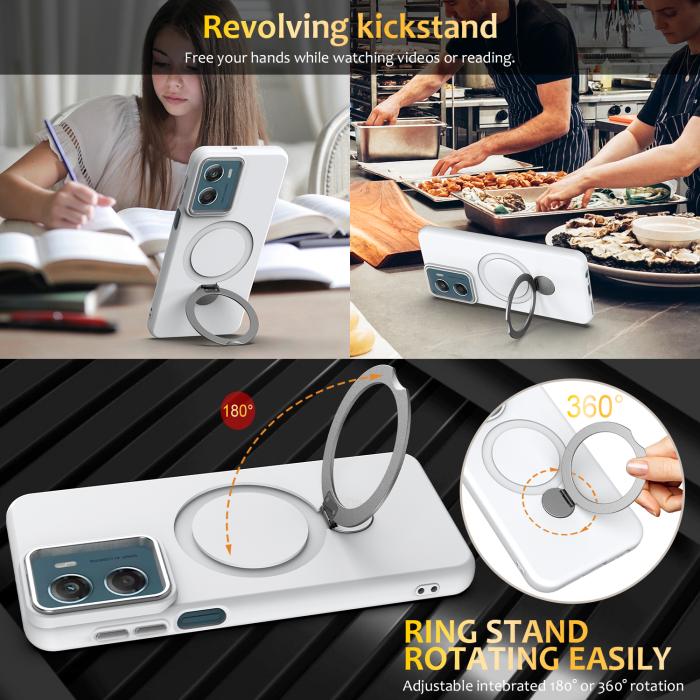 Bild 5, Motorola Moto G06/G06 Power Skal MagSafe Kickstand Hybrid Vit