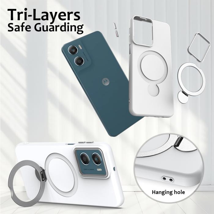 Bild 6, Motorola Moto G06/G06 Power Skal MagSafe Kickstand Hybrid Vit