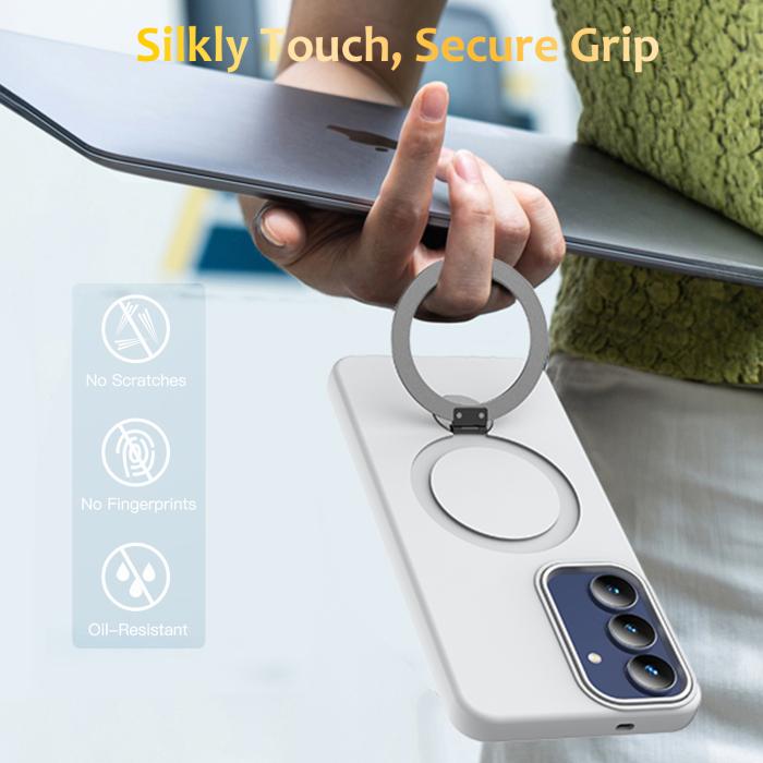 Bild 2, Samsung Galaxy S26 Plus Skal MagSafe Kickstand Hybrid Vit