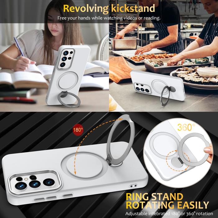 Bild 5, Samsung Galaxy S26 Ultra Skal MagSafe Kickstand Hybrid Vit