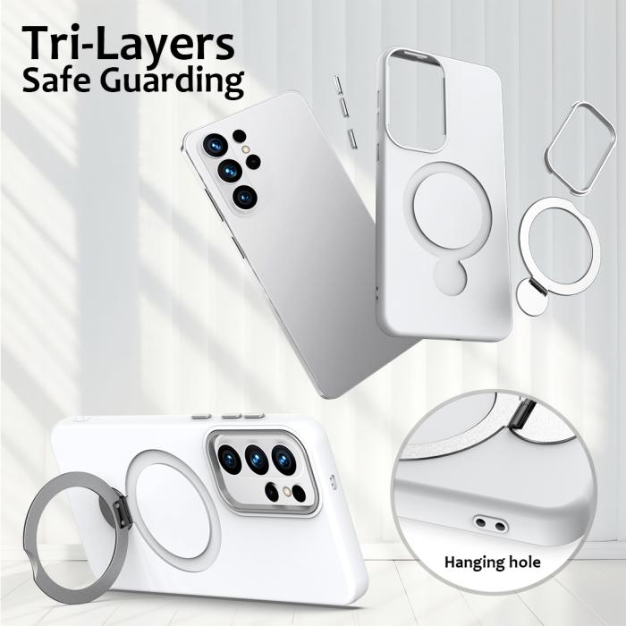 Bild 6, Samsung Galaxy S26 Ultra Skal MagSafe Kickstand Hybrid Vit