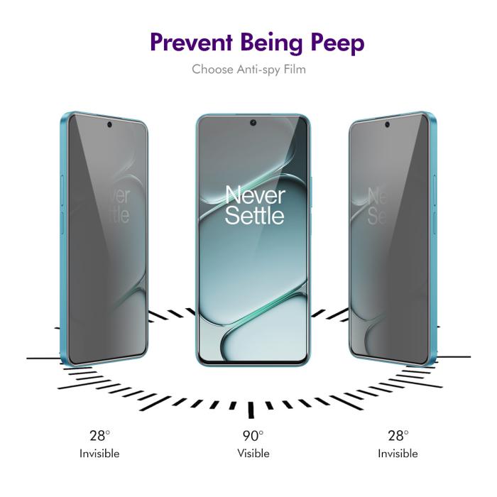 Bild 3, ENKAY OnePlus 15R Skärmskydd Heltäckande Härdat Glas Privacy
