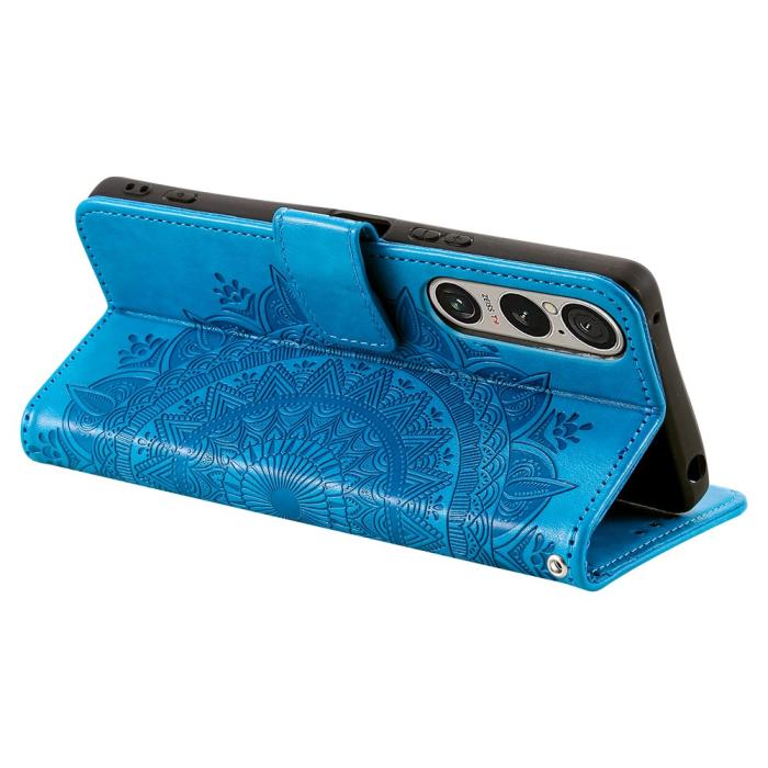 Bild 4, Sony Xperia 1 VII Fodral Mandala Läder Blå