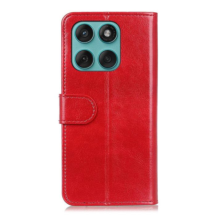 Bild 6, Motorola Edge 60 / 60 Fusion Fodral Crazy Horse Läder Röd