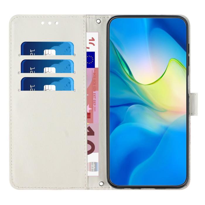 Bild 2, Motorola Edge 60 / 60 Fusion Fodral Läder Marmor Rosa / Grön