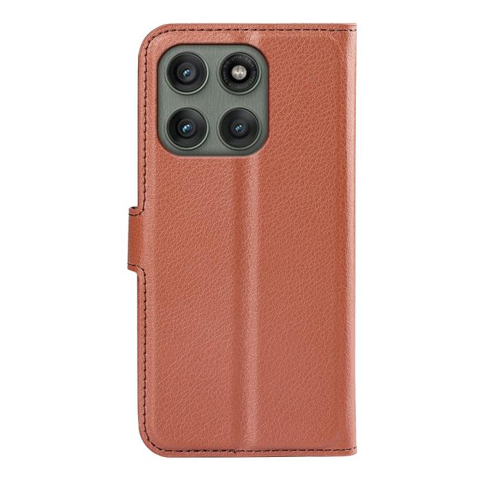 Bild 3, Motorola Edge 60 Pro Fodral Litchi Läder Brun