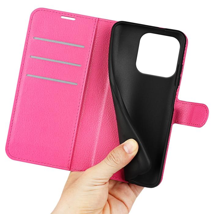 Bild 4, Motorola Edge 60 Pro Fodral Litchi Läder Rosa