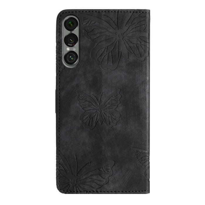 Bild 2, Sony Xperia 1 VII Fodral Fjäril Tryck Svart