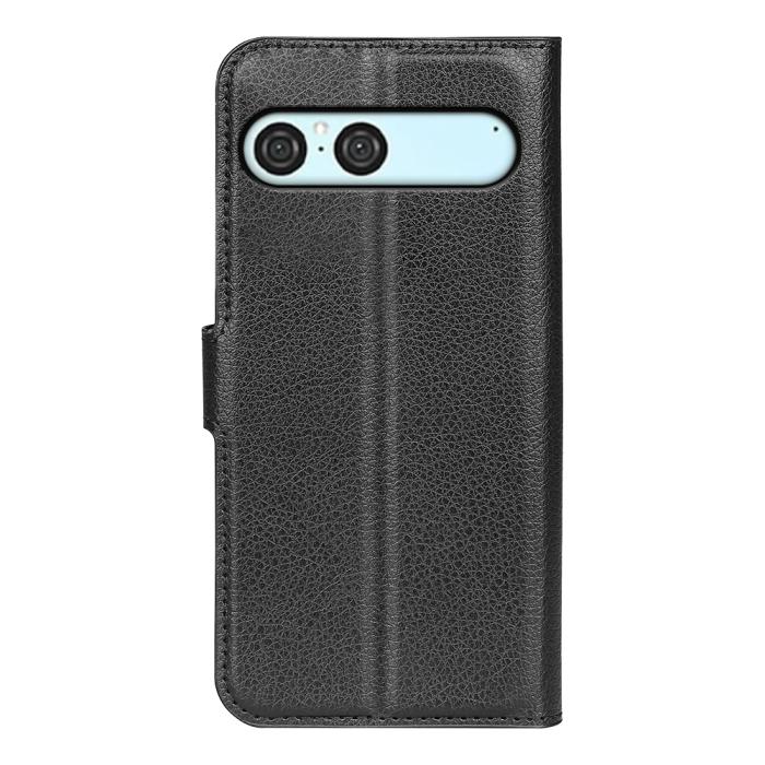 Bild 3, Sony Xperia 10 VII Fodral Litchi Läder Svart