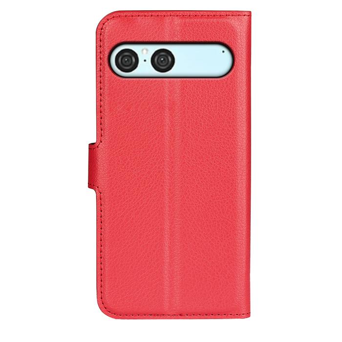 Bild 3, Sony Xperia 10 VII Fodral Litchi Läder Röd