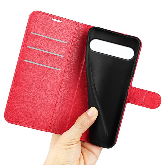 Bild 4, Sony Xperia 10 VII Fodral Litchi Läder Röd