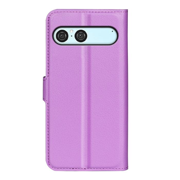 Bild 3, Sony Xperia 10 VII Fodral Litchi Läder Lila