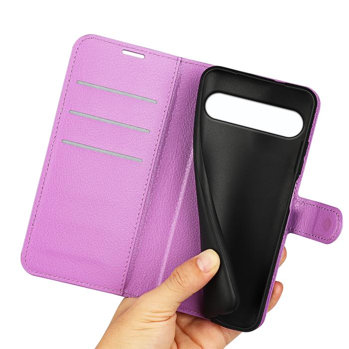 Bild 4, Sony Xperia 10 VII Fodral Litchi Läder Lila