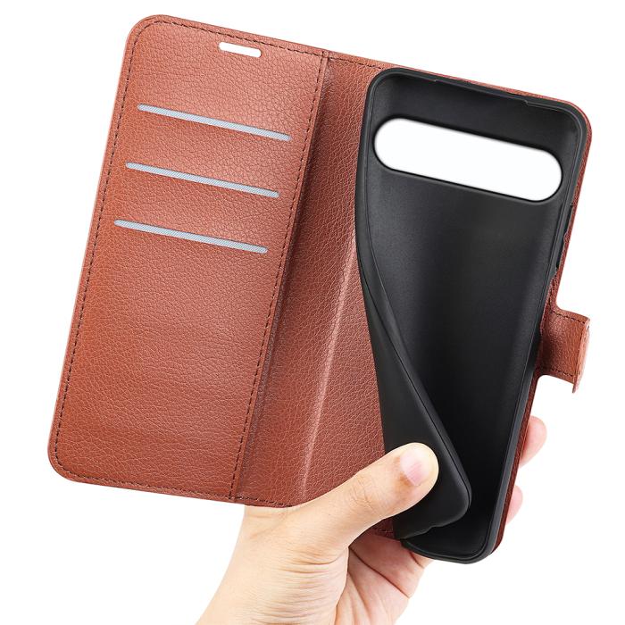 Bild 4, Sony Xperia 10 VII Fodral Litchi Läder Brun