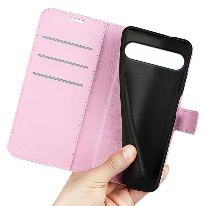 Bild 4, Sony Xperia 10 VII Fodral Litchi Läder Ljus Rosa